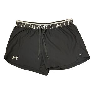 Under Armour Heat Gear UA Play Up Running Shorts Gray White Nylon Athletic S